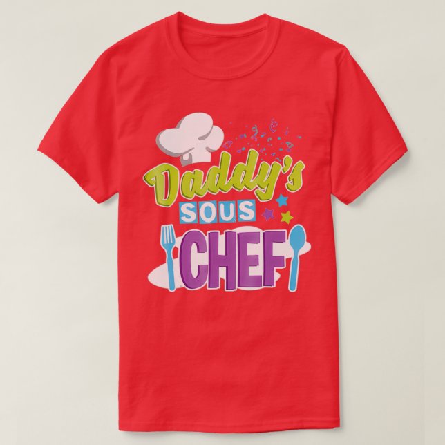 Camiseta Cozinhar Daddys Sous Chef Kids (Frente do Design)