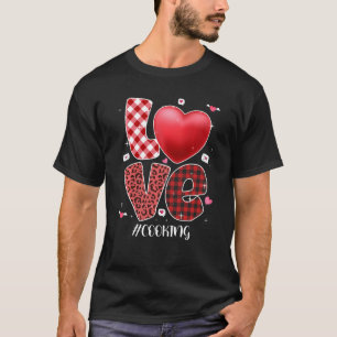 Camiseta Cozinhar De Amor Familiar Coração Casal Engraçado 