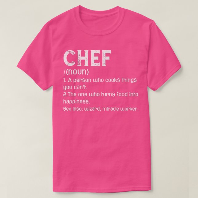 Camiseta Cozinhar de Chef Definição Funny Baking Chef (Frente do Design)