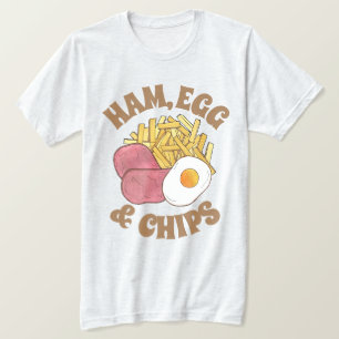 Camiseta Cozinhar de Comida de Ovos de Enfermaria e Chips b