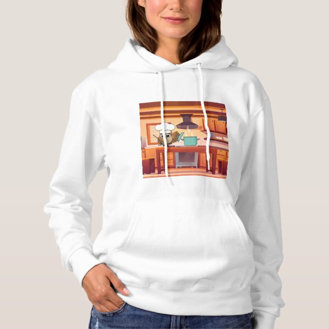 Camiseta Cozinhar de coruja de chef em cozinha (Frente)