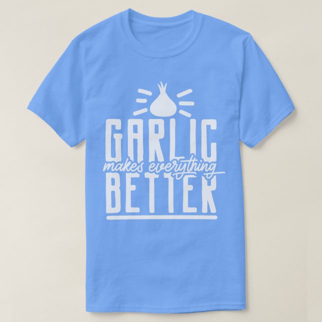 Camiseta Cozinhar de cozinha com luvas de alho (Frente do Design)