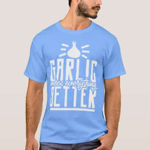 Camiseta Cozinhar de cozinha com luvas de alho