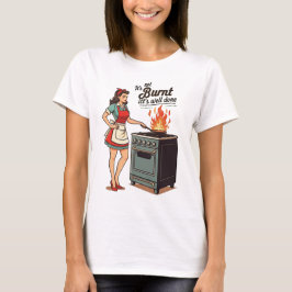 Camiseta Cozinhar de Esposa Engraçado Piada Vintage Lady Ar