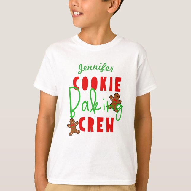 Camiseta Cozinhar de Férias da Tripulação Cookie Baking (Frente)