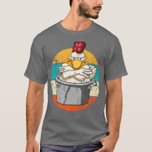 Camiseta Cozinhar de Pote de Cozinhar de frango Retrô de Vi
