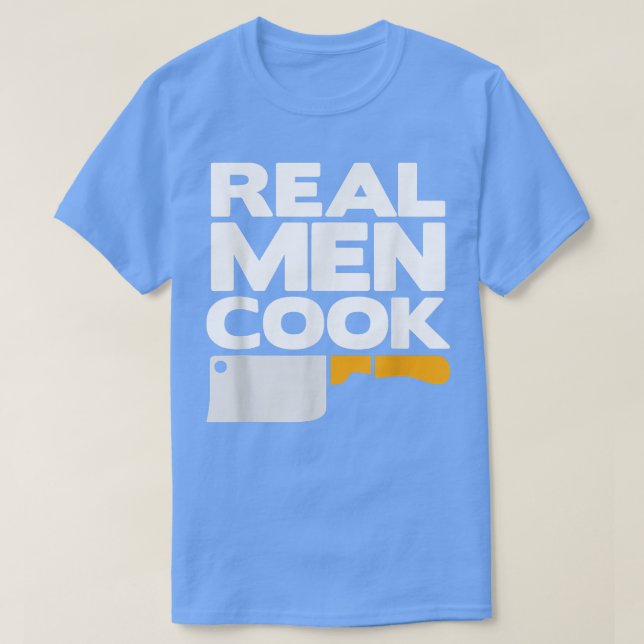 Camiseta Cozinhar do Real Men CookKitchen Cleaver (Frente do Design)