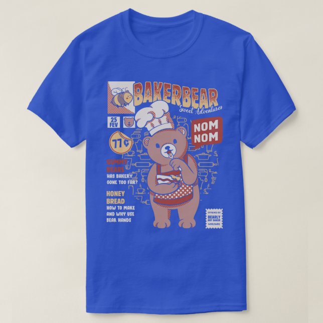 Camiseta Cozinhar do Urso da padaria por Tobe Fonseca (Frente do Design)