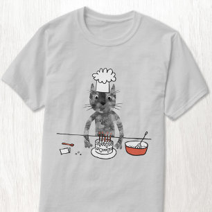 Camiseta Cozinhar Engraçado de Chef de Gato