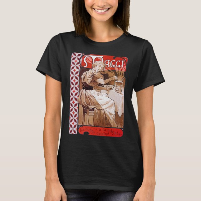 Camiseta Cozinhar feminino, Alphonse Mucha (Frente)