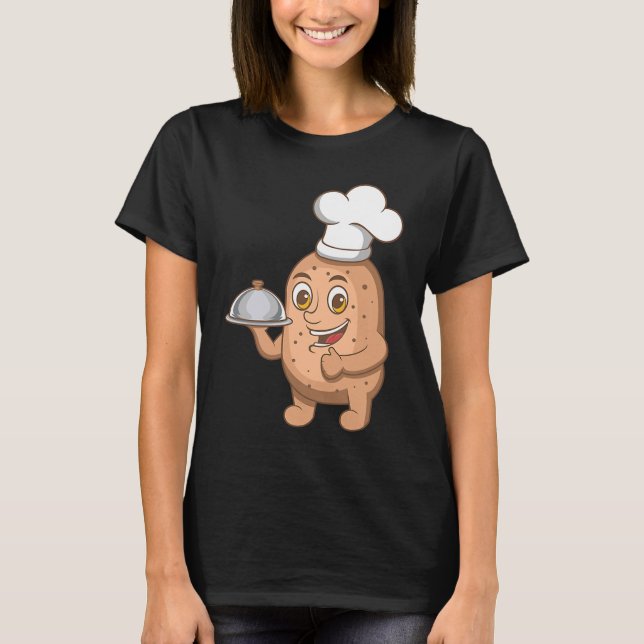 Camiseta Cozinhar Irônico Vegetal de Chef de Hobby Potatoy (Frente)
