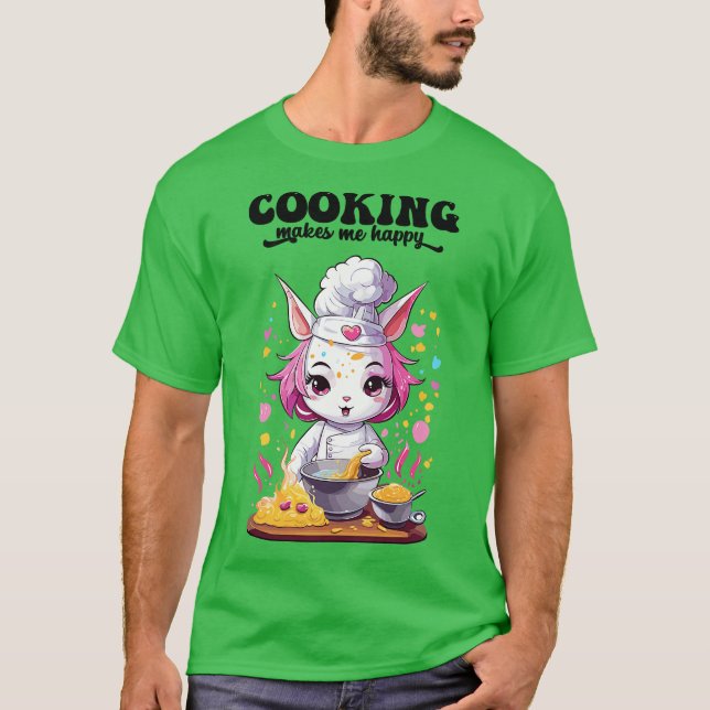Camiseta Cozinhar me deixa feliz (Frente)