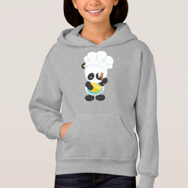 Camiseta Cozinhar Panda, Baking Panda, Apron, Whisking Bowl (Frente)