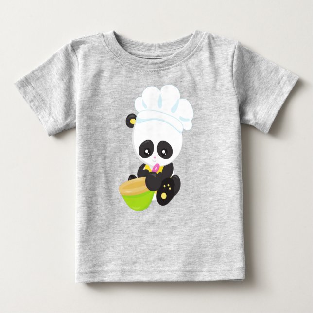 Camiseta Cozinhar Panda, Baking Panda, Cute Panda, Bowl (Frente)