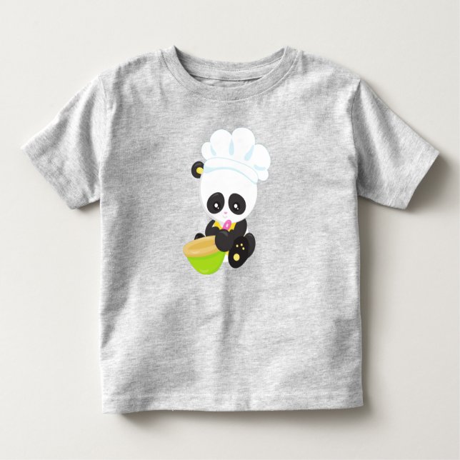 Camiseta Cozinhar Panda, Baking Panda, Cute Panda, Bowl (Frente)