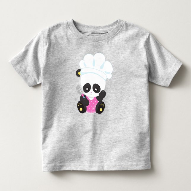 Camiseta Cozinhar Panda, Baking Panda, Cute Panda, Whisk (Frente)