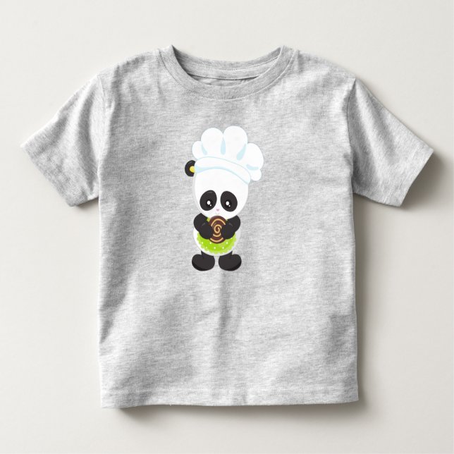 Camiseta Cozinhar Panda, Panda Baking, Panda Com Biscoito (Frente)