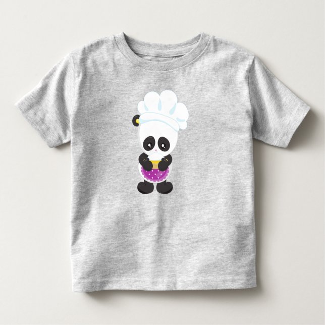 Camiseta Cozinhar Panda, Panda Baking, Panda Com Pizza, Apr (Frente)