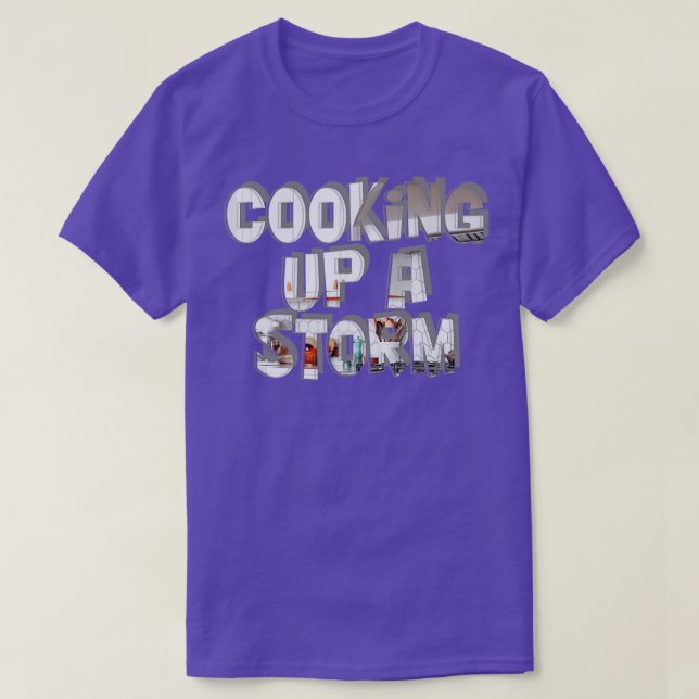 Camiseta Cozinhar por uma tempestade (Frente do Design)
