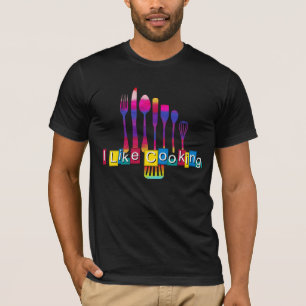 Camiseta Cozinhar retro da cozinha (eu gosto de cozinhar)