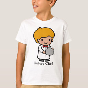 Camiseta Cozinheiro chefe bonito com laço e bandeja do