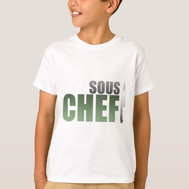 Camiseta Cozinheiro chefe verde de Sous (Frente)