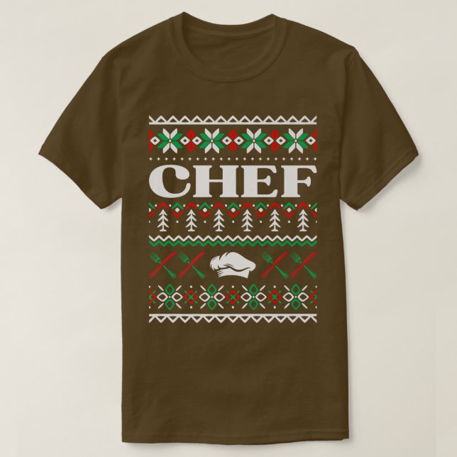 Camiseta cozinheiro de cozinhar de natal feio do chef que c (Frente do Design)