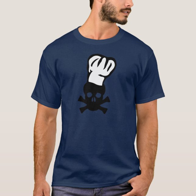 Camiseta cozinheiro preto da cabeça dos cozinheiros chefe (Frente)