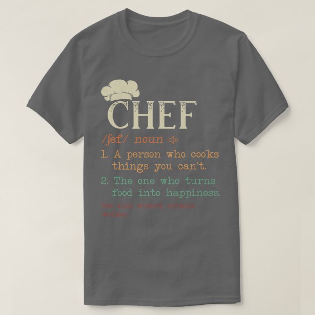 Camiseta Cozinho em apuros com definição de chef (Frente do Design)