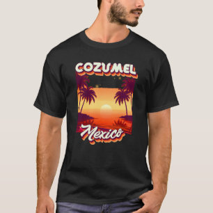 Camiseta Cozumel anos 80 Estilo de Retro Surf Palm Tree Méx
