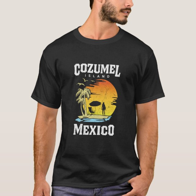 Camiseta Cozumel Mexico Beaches Retro Cool Distressed Graph (Frente)