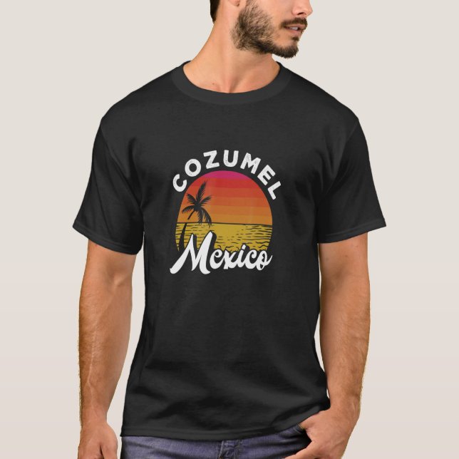 Camiseta Cozumel México Praia Mexicana Férias de Verão de S (Frente)