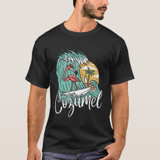 Camiseta Cozumel Mexico Retro Flamingo