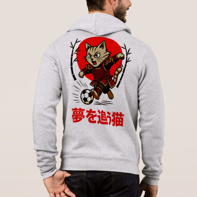 Camiseta Cozy Anime Samurai Cat Soccer - For Japanese Cultu (Verso)