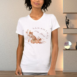 Camiseta Cozy Autumn Woodland Fox Pumpkin