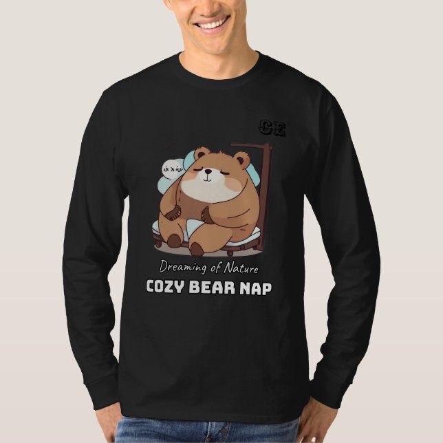 Camiseta Cozy Brown Bear Snooze (Frente)