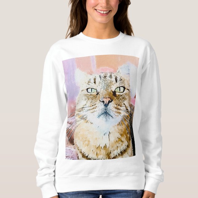 Camiseta Cozy Cat Vibes Sweatshirt (Frente)