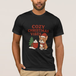 Camiseta Cozy Christmas Vibes – Cute French Bulldog Holiday