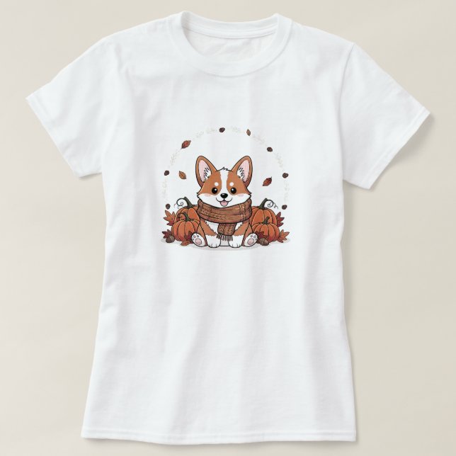Camiseta Cozy Corgi | APENAS BRANCO (Frente do Design)