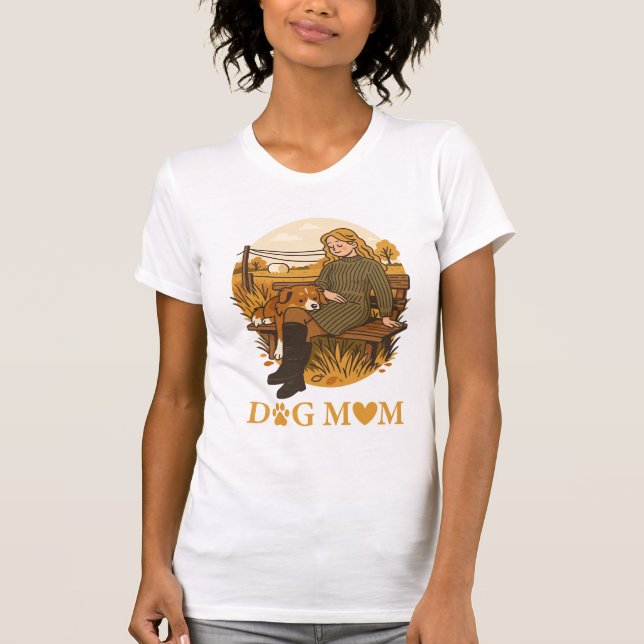 Camiseta Cozy Dog Mom Bonding Moment With Her Companion (Frente)