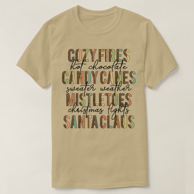 Camiseta Cozy Inde Doces de Chocolate Quente Canas de Feliz (Frente do Design)