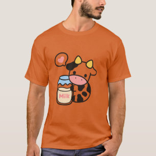 Camiseta Cozy Kawaii - Vaca e Jar de Leite