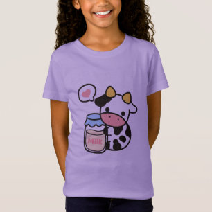Camiseta Cozy Kawaii - Vaca e Jar de Leite