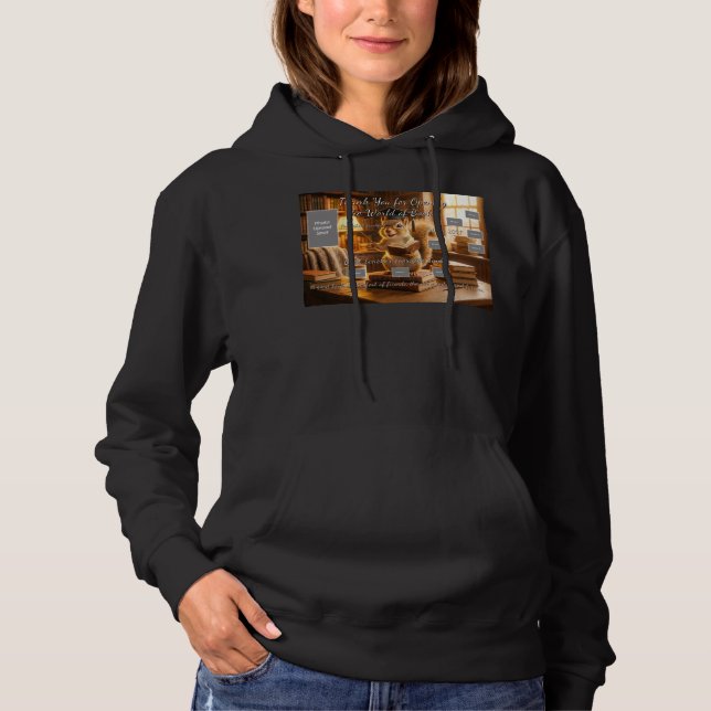 Camiseta Cozy Library Squirrel Teacher Appreciation Hoodie (Frente)