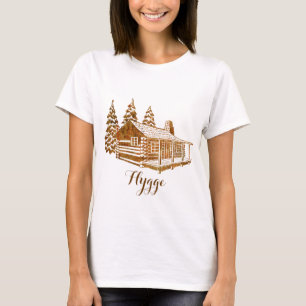 Camiseta Cozy Log Cabin - Hygge ou seu próprio texto