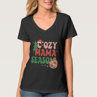 Camiseta Cozy Mama Season Retro Christmas Art