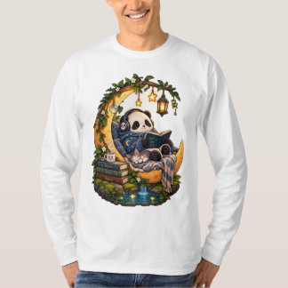 Camiseta Cozy Moonlight Panda Reading