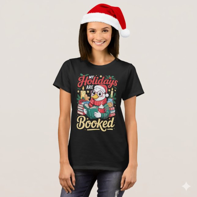 Camiseta Cozy Reading Duck Holiday Season Book Lover (Criador carregado)