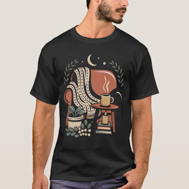 Camiseta Cozy Reading Nook Coffee Lover Shirt  (Frente)