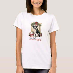 Camiseta Cozy retro fazenda de Natal não esqueça o cachorro